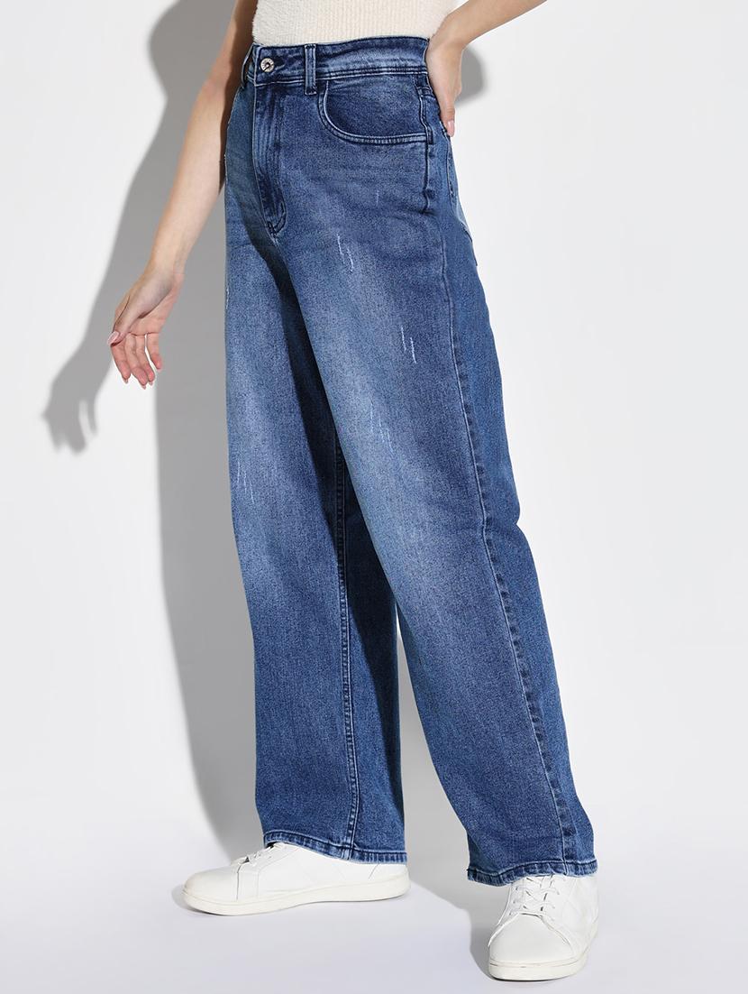 women plain high rise denim jeans - 21632645 -  Standard Image - 1