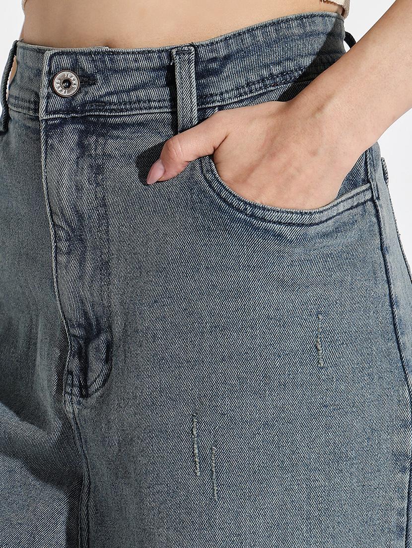 women plain mid rise denim jeans - 21632646 - Standard Image - 6