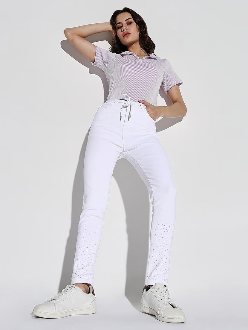 women plain slim fit denim jeans - 21632649 - Standard Image - 4