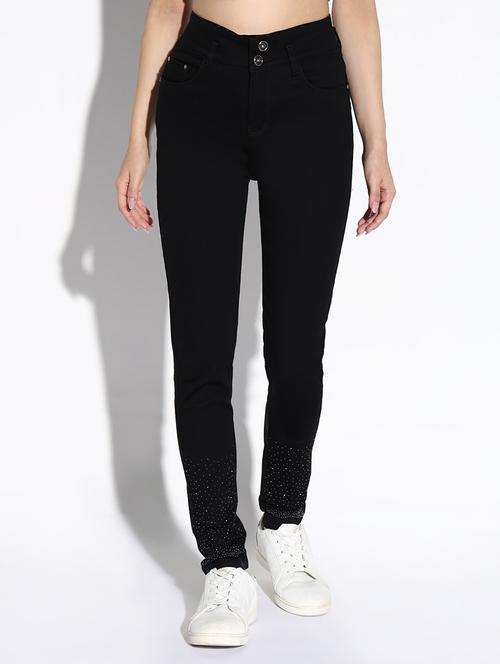 women solid skinny fit denim jeans - 21632652 -  Standard Image - 0