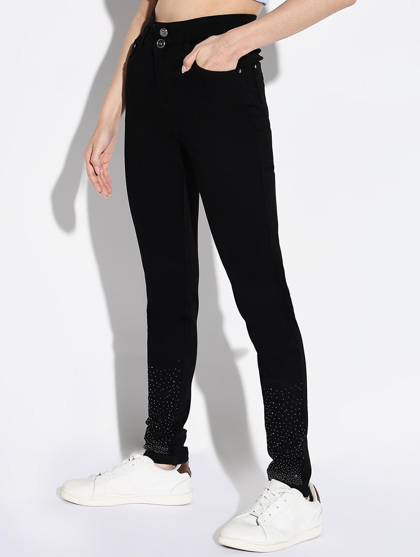 women solid skinny fit denim jeans - 21632652 - Standard Image - 1