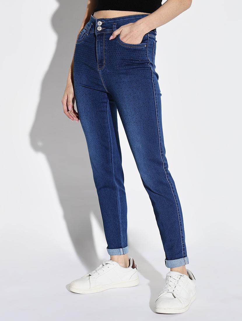women plain slim fit denim jeans - 21632657 -  Standard Image - 1