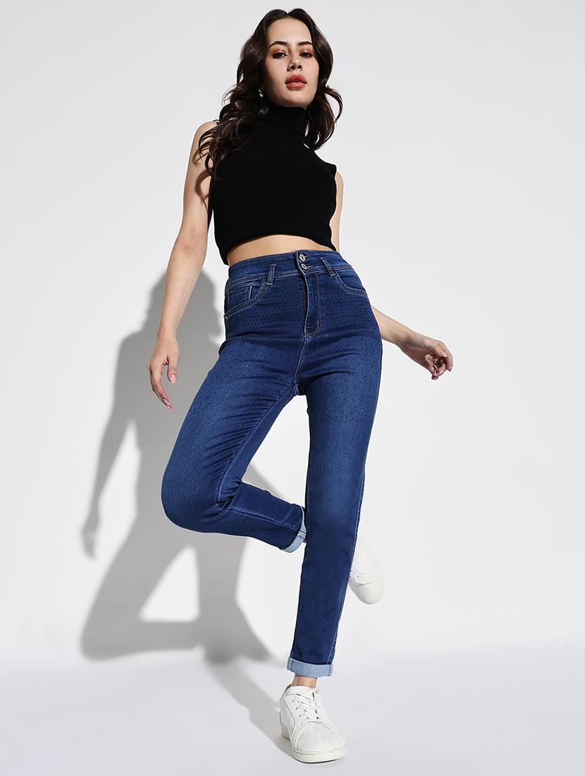 women plain slim fit denim jeans - 21632657 - Standard Image - 4
