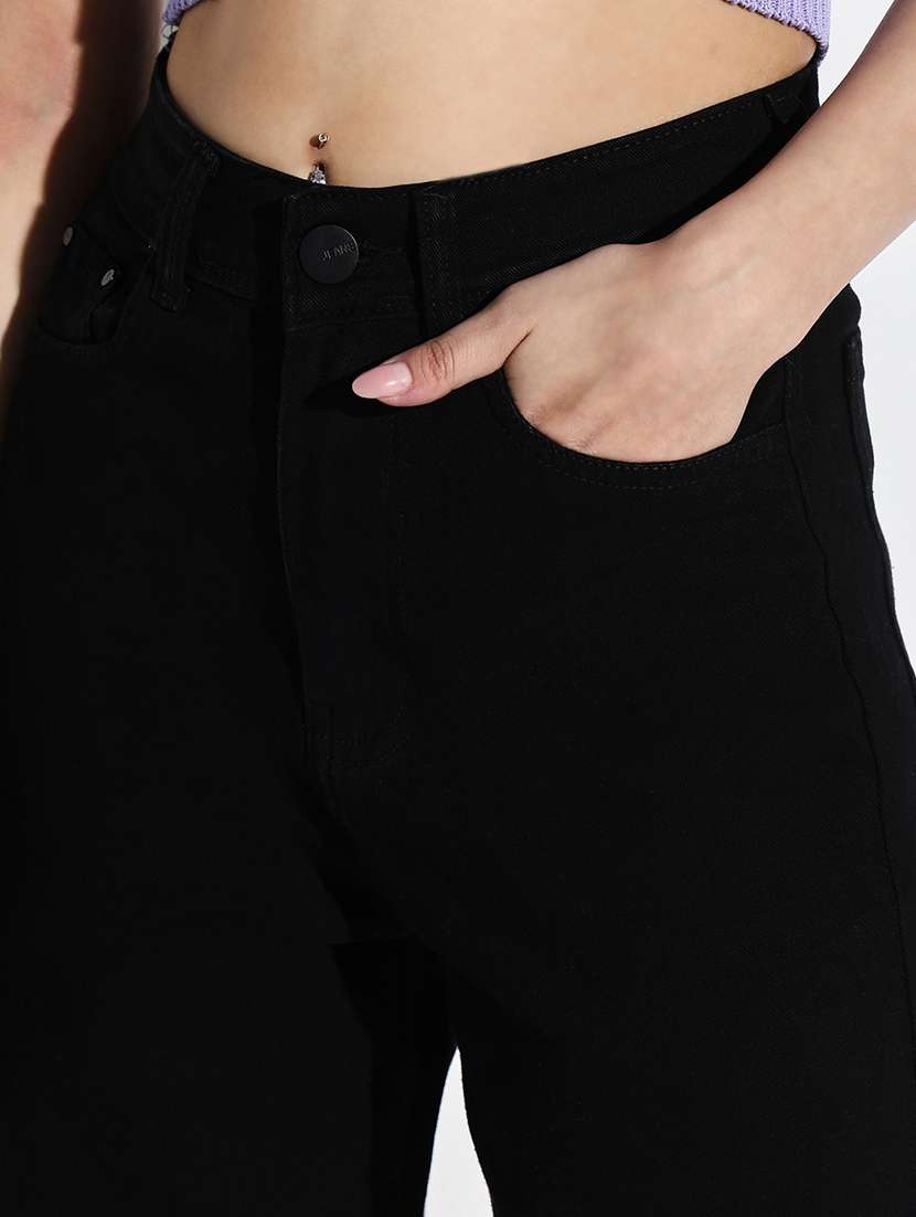 women plain wide leg denim jeans - 21632660 - Standard Image - 6