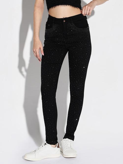 women plain skinny fit denim jeans - 21632662 - Standard Image - 0