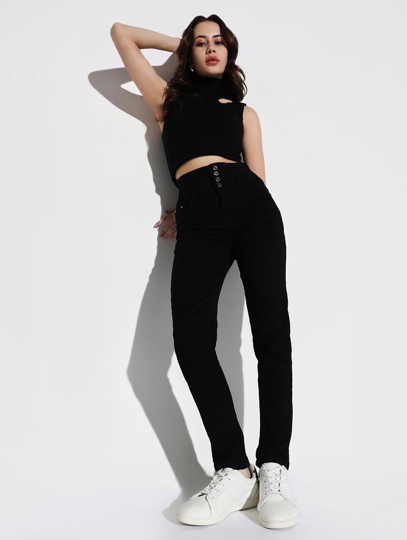 women plain slim fit denim jeans - 21632663 - Standard Image - 4