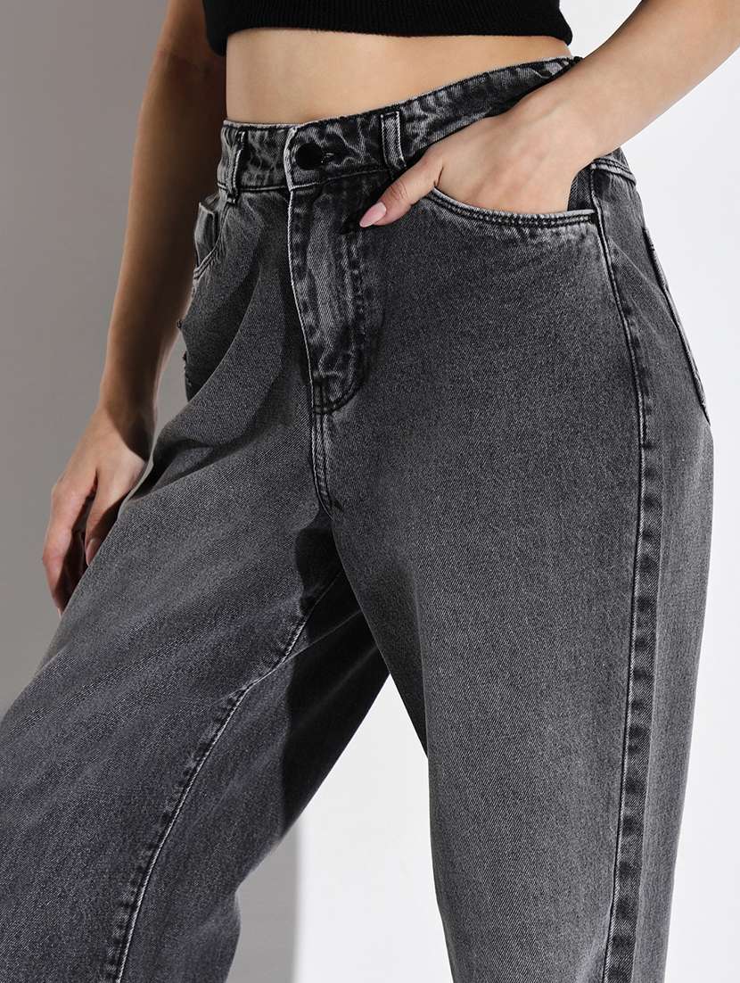 women distress mid rise denim jeans - 21632667 -  Standard Image - 6