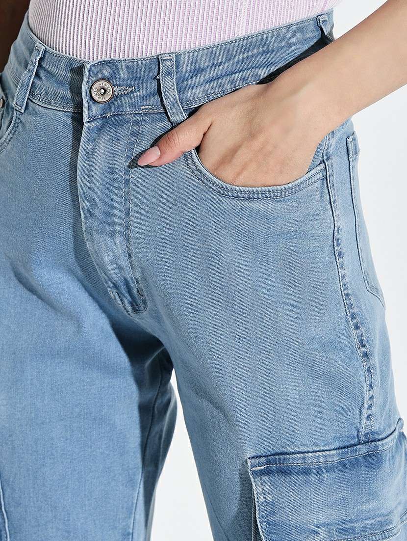 women plain high rise cargo - 21632668 -  Standard Image - 6