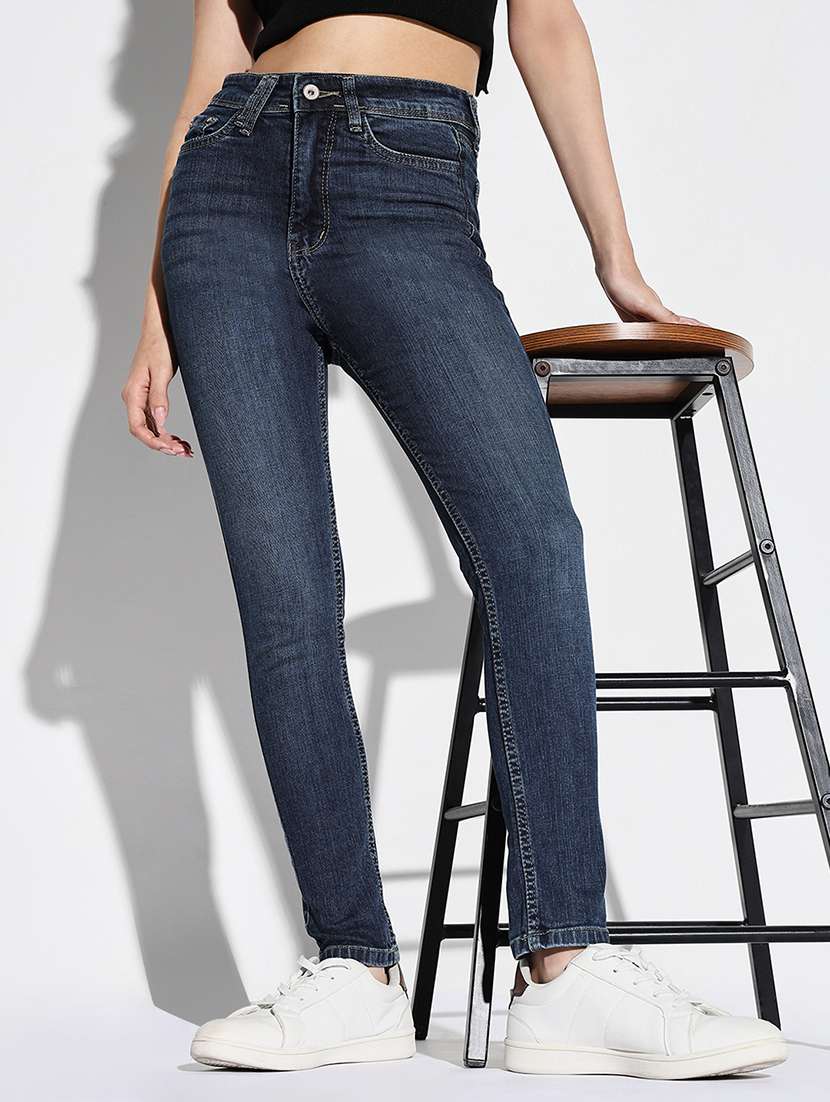 women plain slim fit denim jeans - 21632670 -  Standard Image - 1