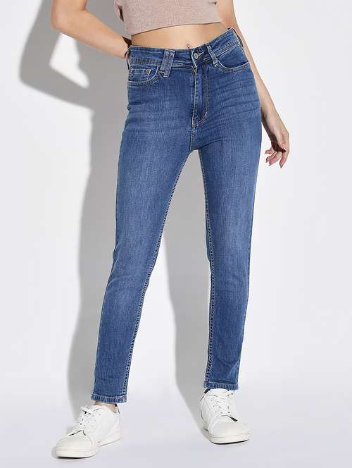 women plain slim fit denim jeans - 21632671 -  Standard Image - 0