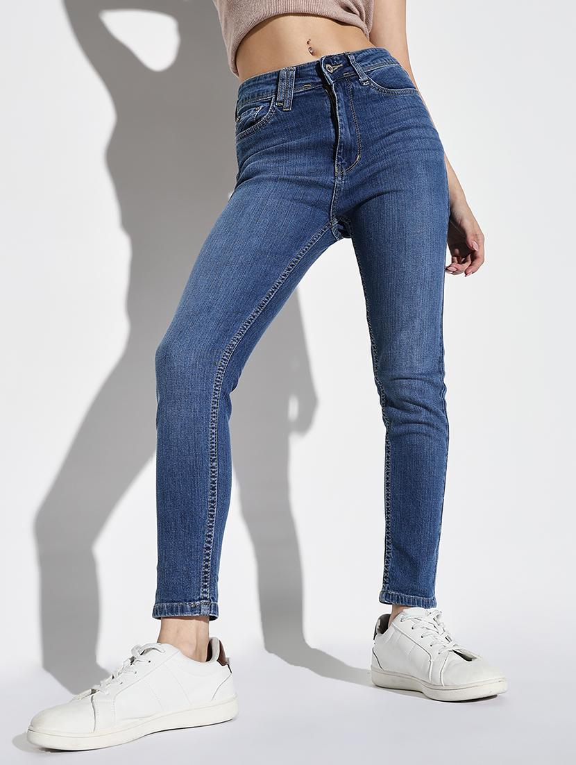 women plain slim fit denim jeans - 21632671 -  Standard Image - 1