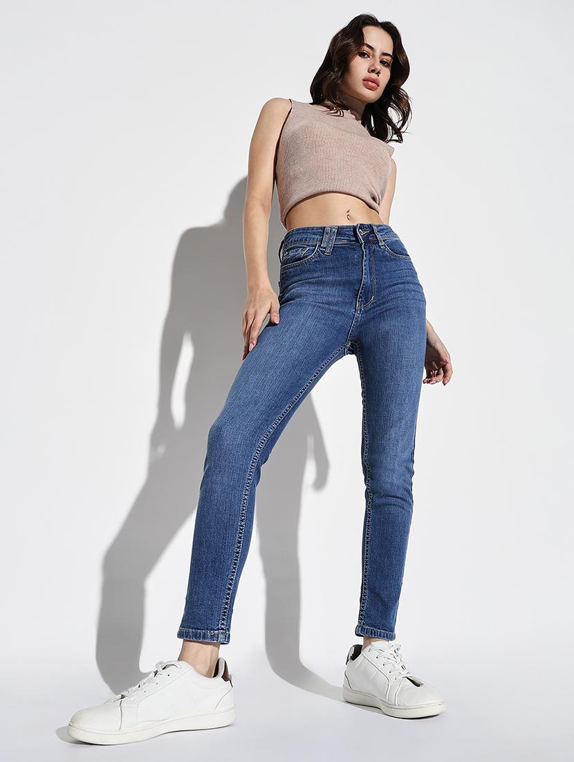 women plain slim fit denim jeans - 21632671 - Standard Image - 4