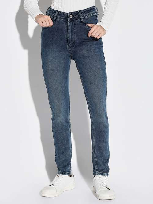 women plain slim fit denim jeans - 21632672 -  Standard Image - 0