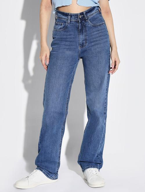 women  plain high rise denim jeans - 21632677 -  Standard Image - 0