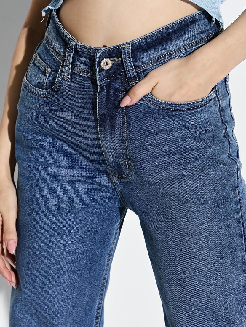 women plain high rise denim jeans - 21632677 - Standard Image - 6