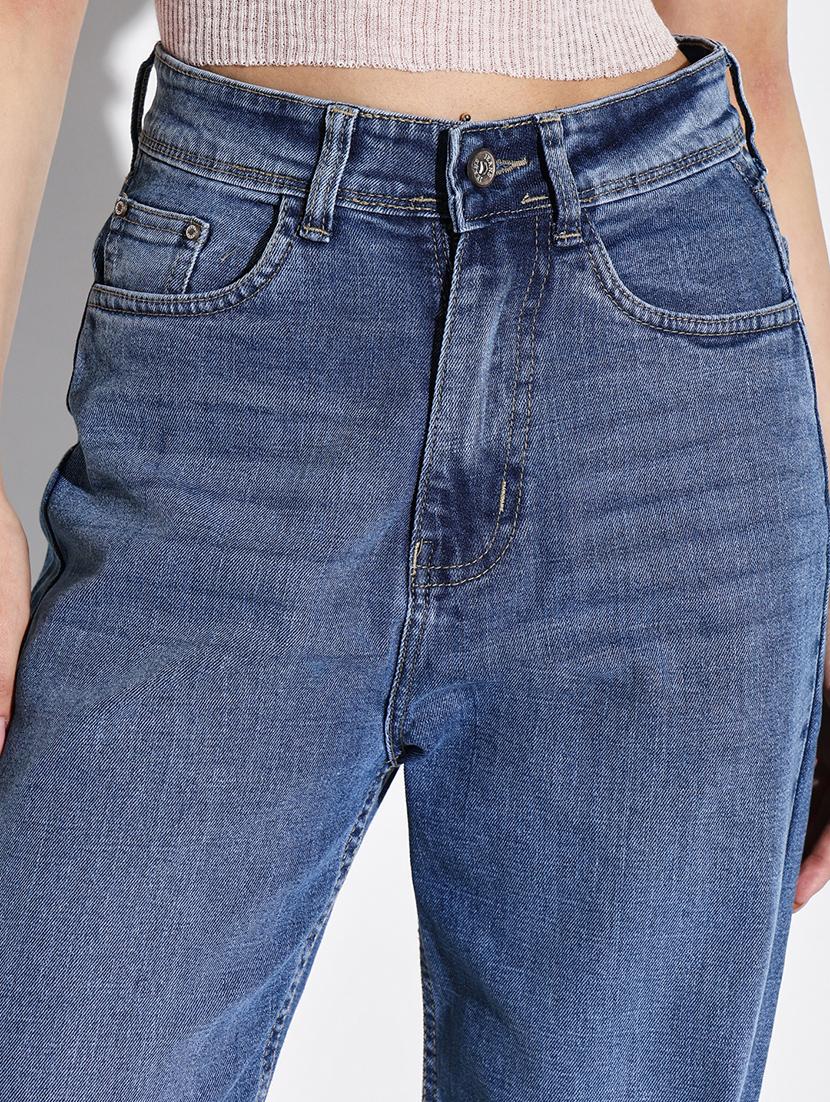 women solid high rise wide leg jean - 21632683 - Standard Image - 6