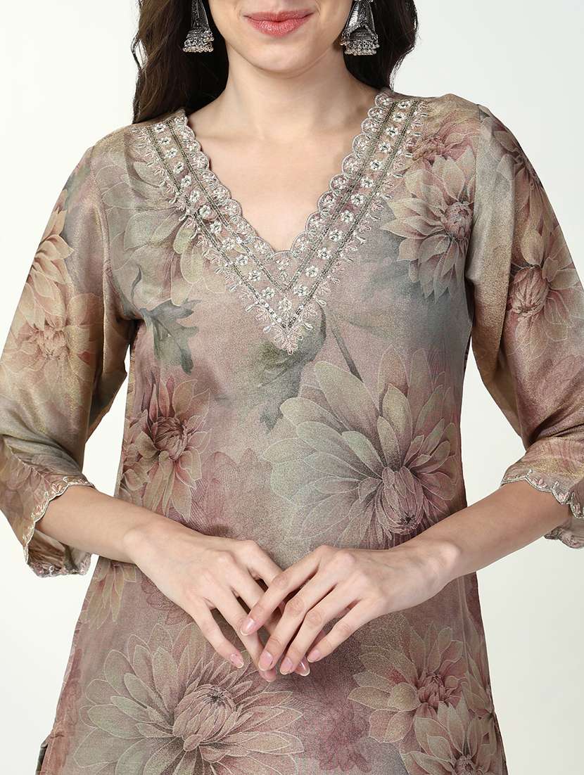 women three quarter sleeve kurta pant with dupatta set - 21632703 -  Standard Image - 6