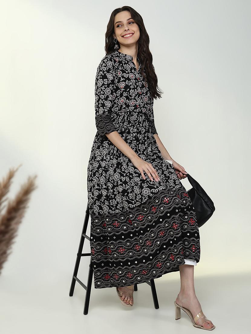 women black floral printed anarkali kurta - 21632748 -  Standard Image - 1