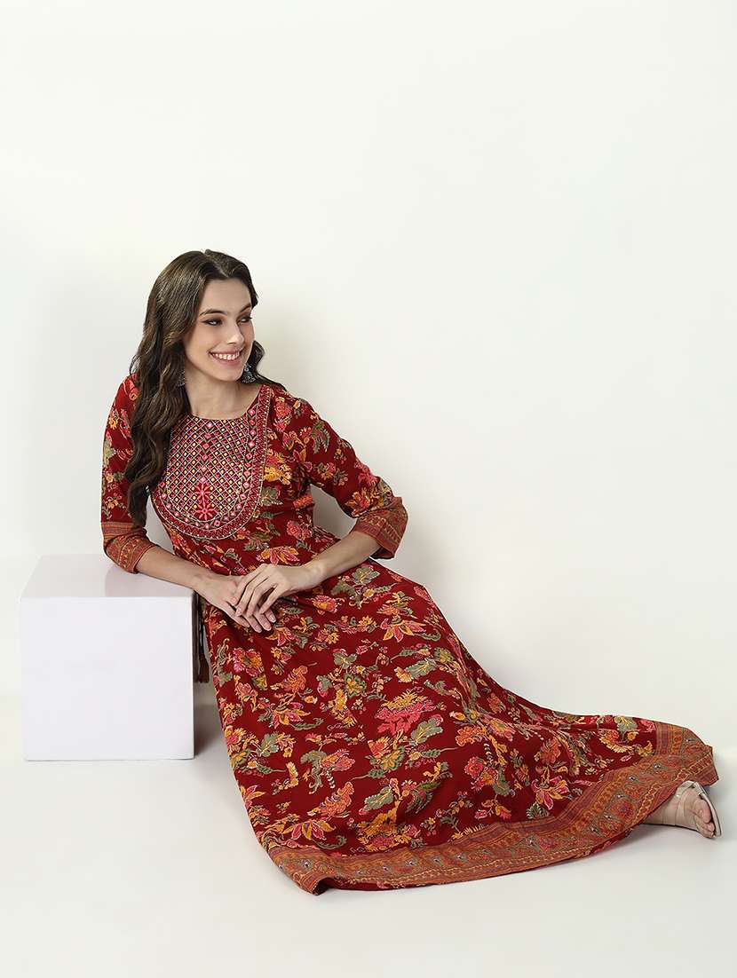 women red floral printed anarkali kurta - 21632753 -  Standard Image - 1