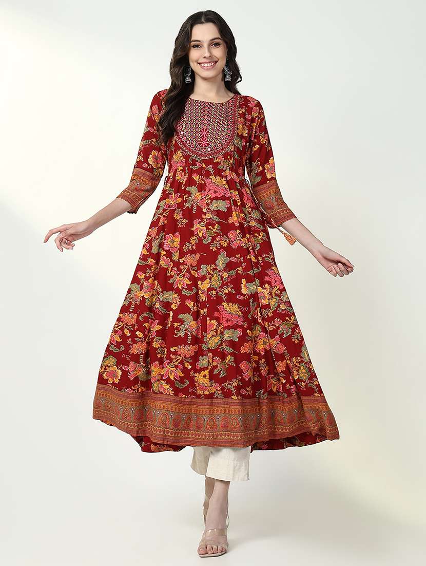 women red floral printed anarkali kurta - 21632753 -  Standard Image - 4