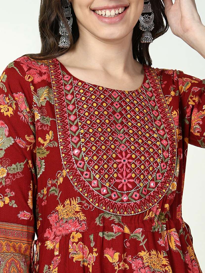 women red floral printed anarkali kurta - 21632753 -  Standard Image - 6