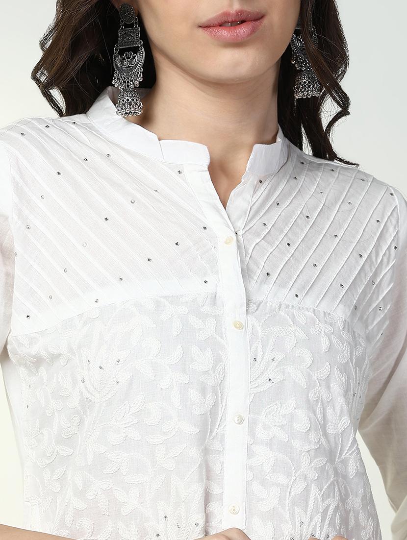 women three quarter sleeve straight kurta - 21632760 - Standard Image - 6