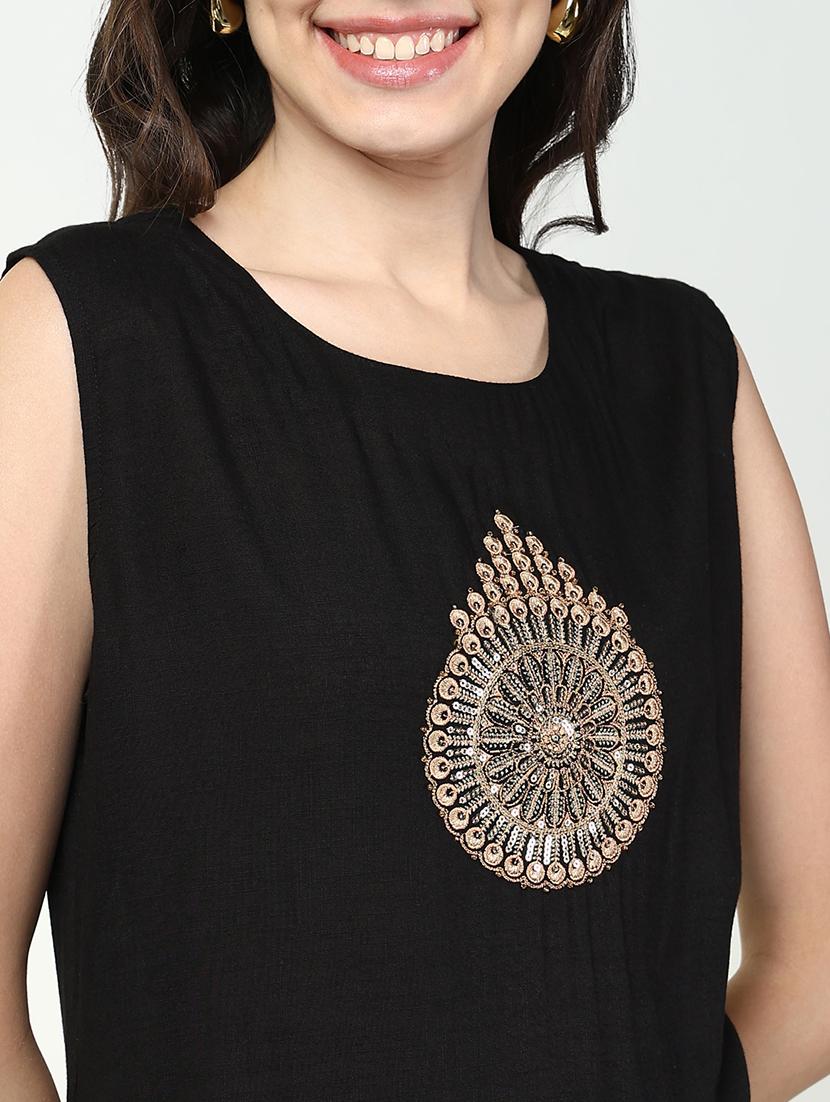 women black embroidered kurta with jacket - 21632762 - Standard Image - 6