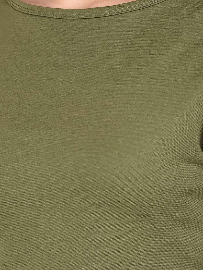 women black solid round neck t-shirt - 21632790 -  Standard Image - 6