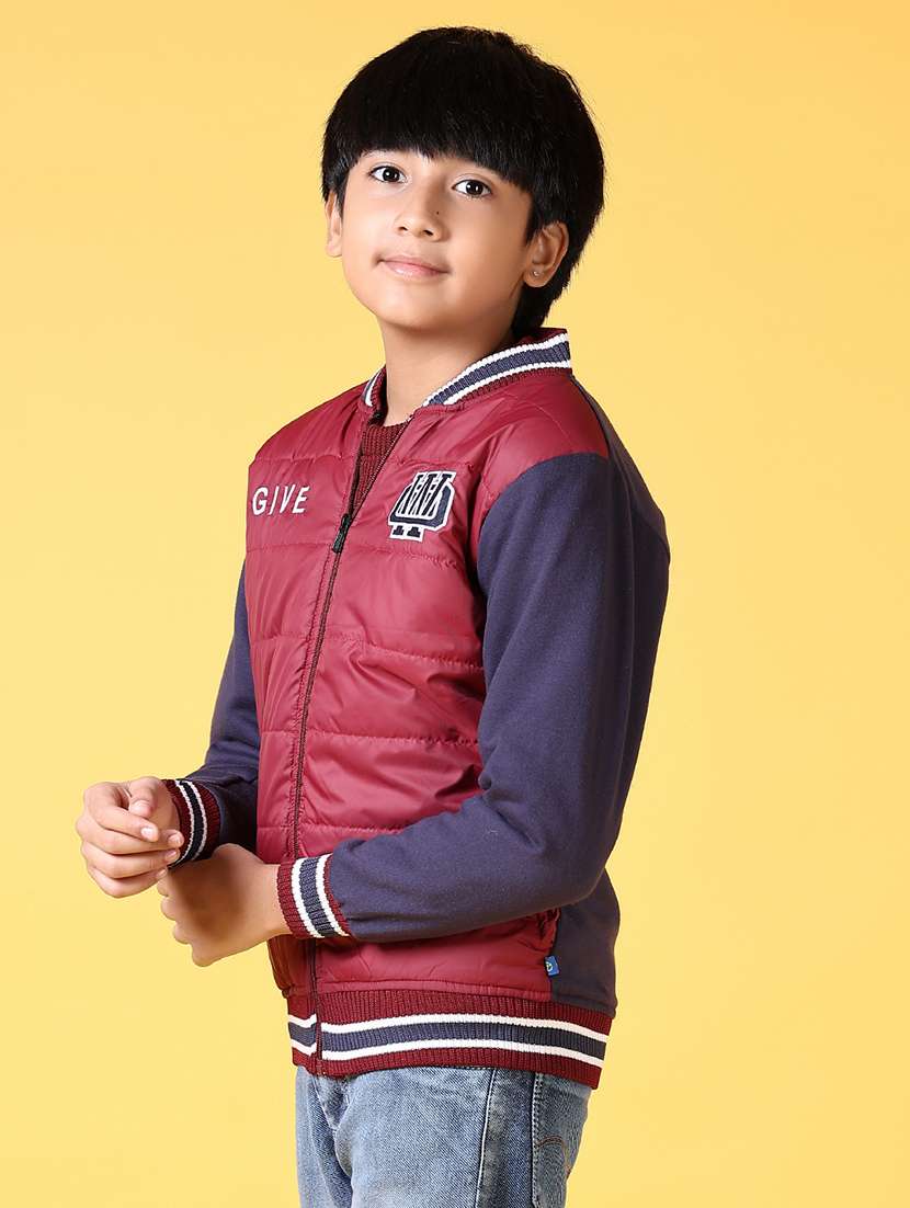 boys color block long sleeve quilted jacket - 21632830 -  Standard Image - 1