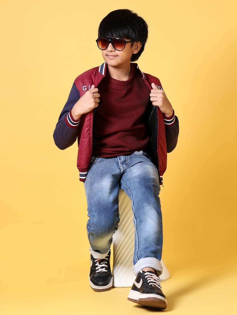 boys color block long sleeve quilted jacket - 21632830 -  Standard Image - 4