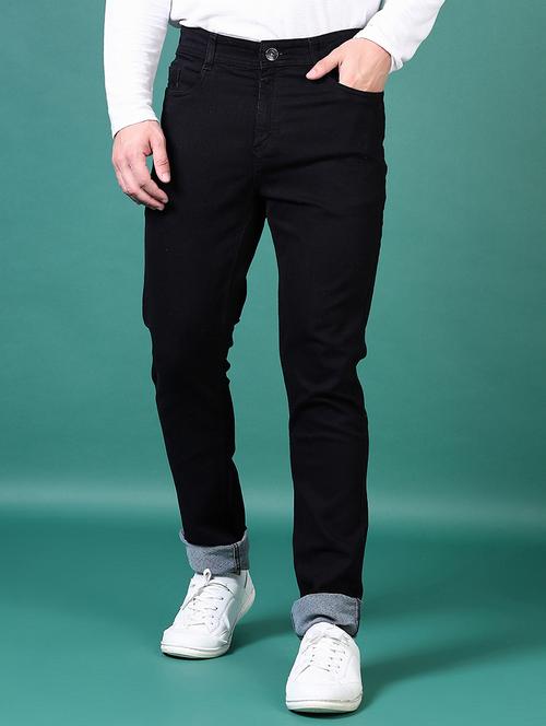 men solid mid rise denim jeans - 21632843 - Standard Image - 0