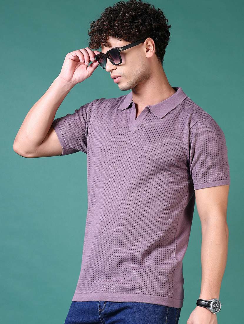 men self design short sleeve polo t-shirt - 21632871 -  Standard Image - 1