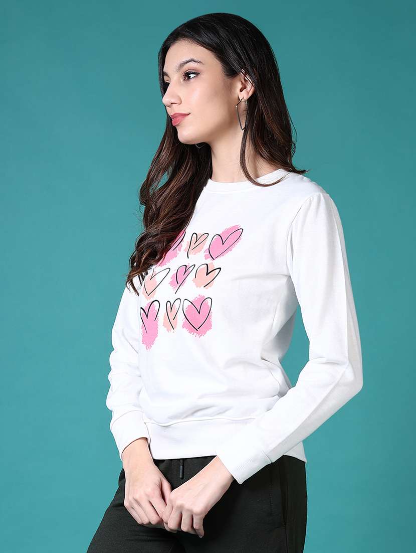 women front print long sleeve sweatshirt - 21632890 -  Standard Image - 1