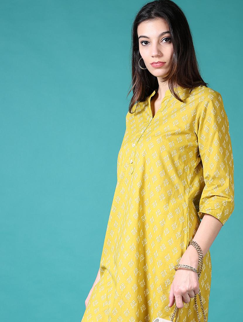 women floral mandarin neck straight kurta - 21632892 - Standard Image - 4