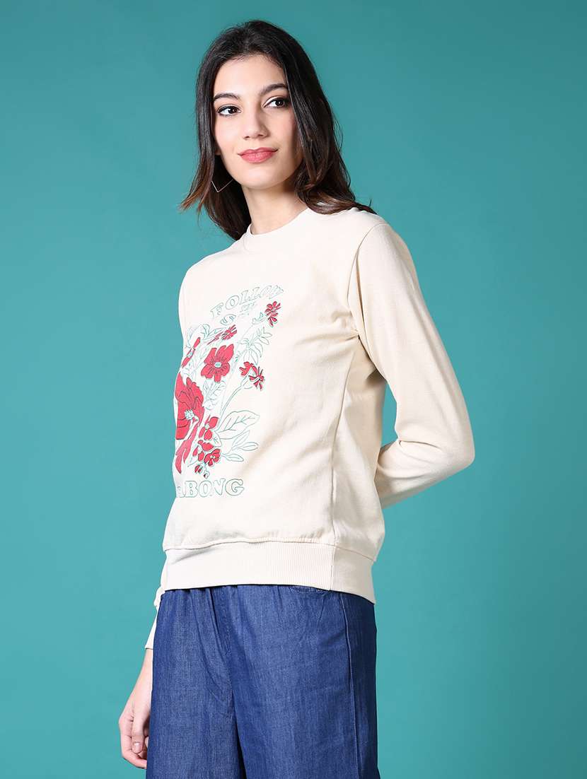 women front print long sleeve sweatshirt - 21632924 -  Standard Image - 1