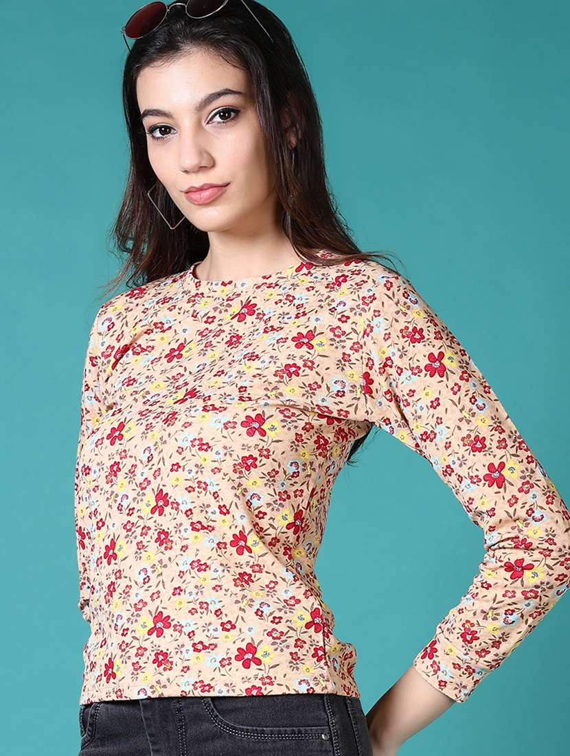 women floral printed long sleeve t-shirt - 21632926 -  Standard Image - 1