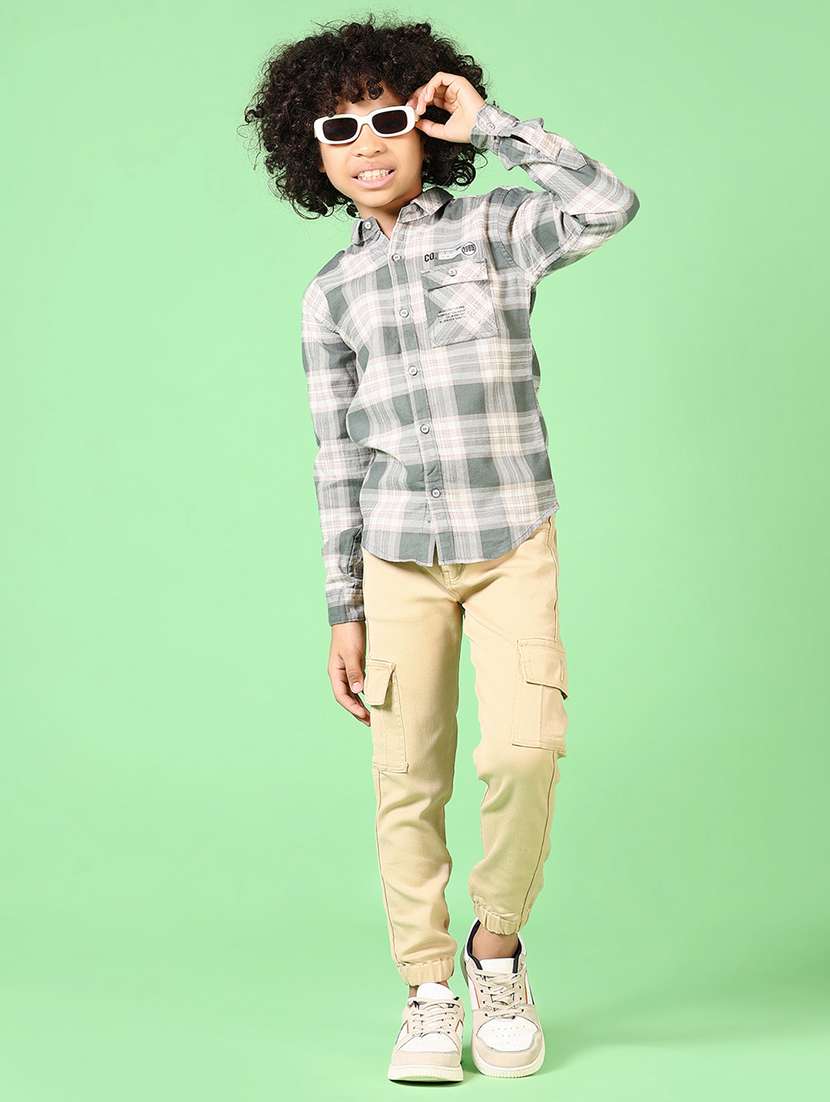 boys long sleeves checkered shirt - 21633267 -  Standard Image - 4