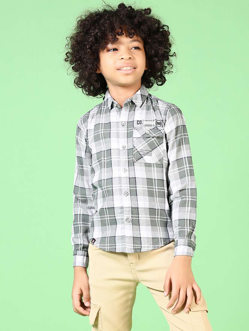 boys long sleeves checkered shirt