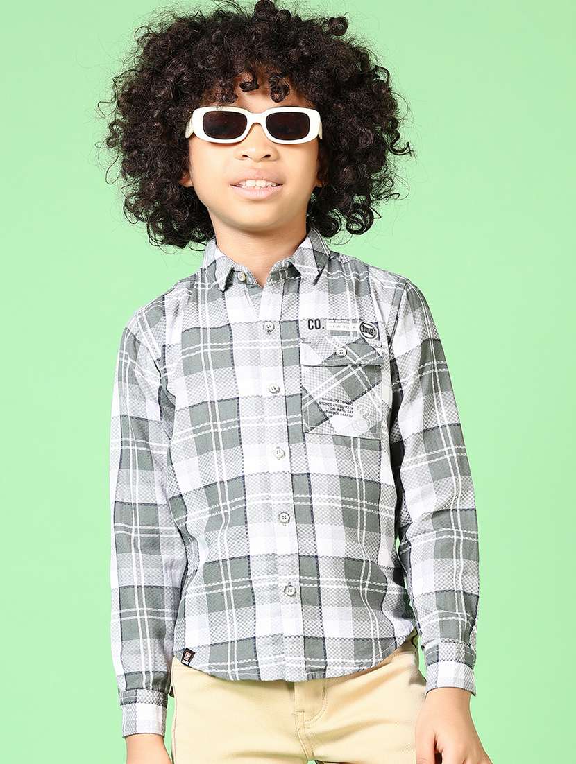 boys long sleeves checkered shirt - 21633272 -  Standard Image - 1