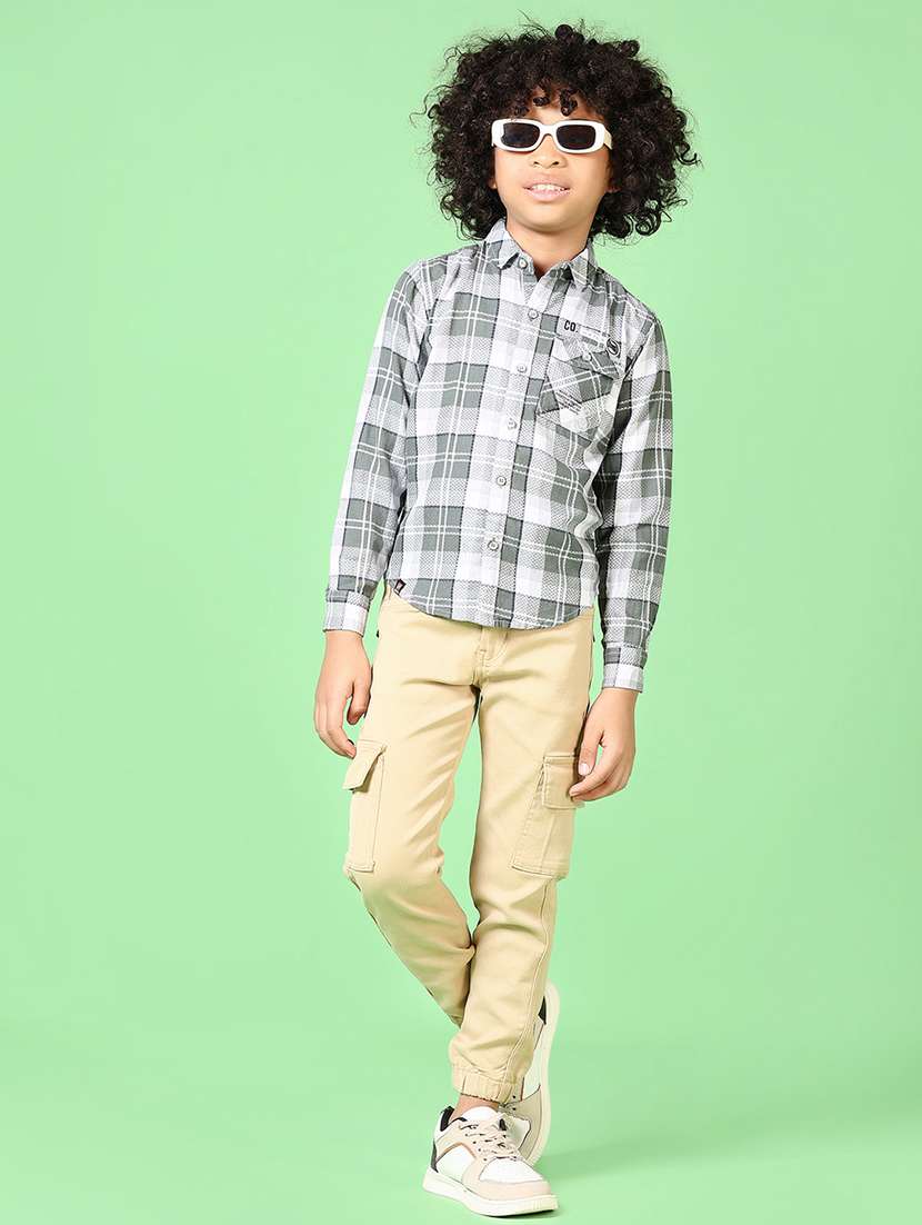 boys long sleeves checkered shirt - 21633272 -  Standard Image - 4