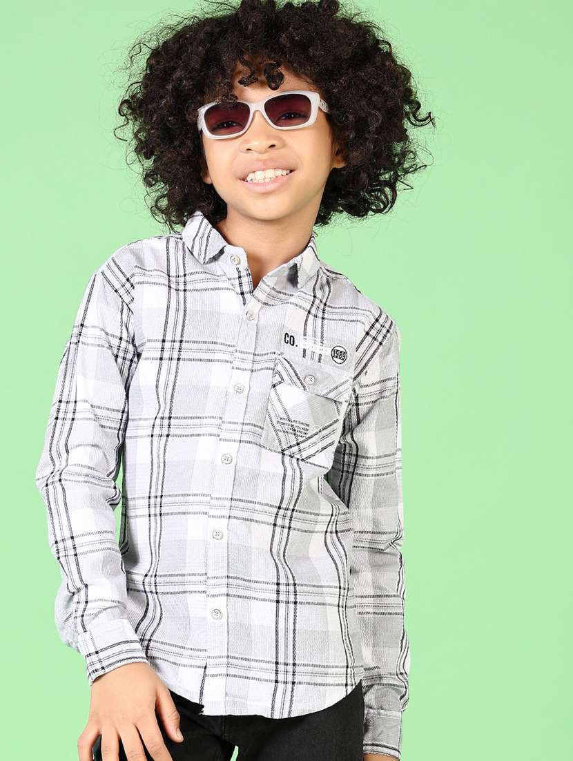 boys long sleeves checkered shirt - 21633275 -  Standard Image - 1