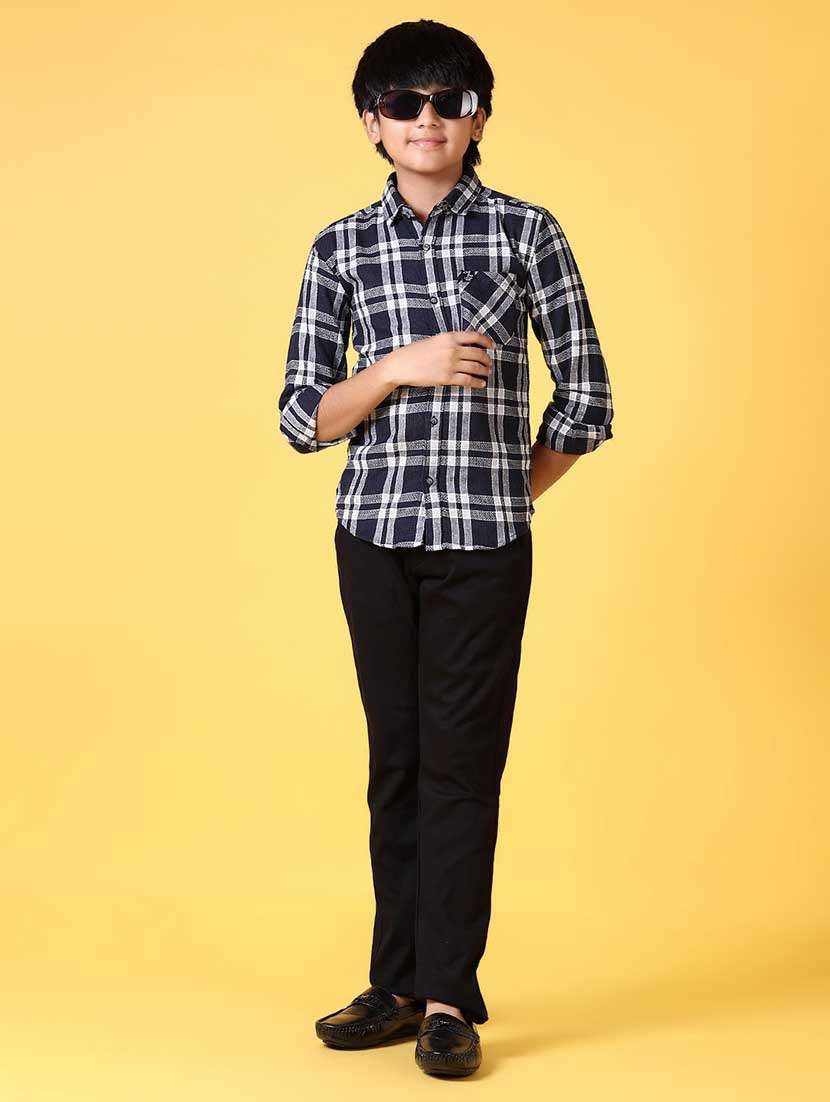 boys long sleeves checkered shirt - 21633378 -  Standard Image - 4