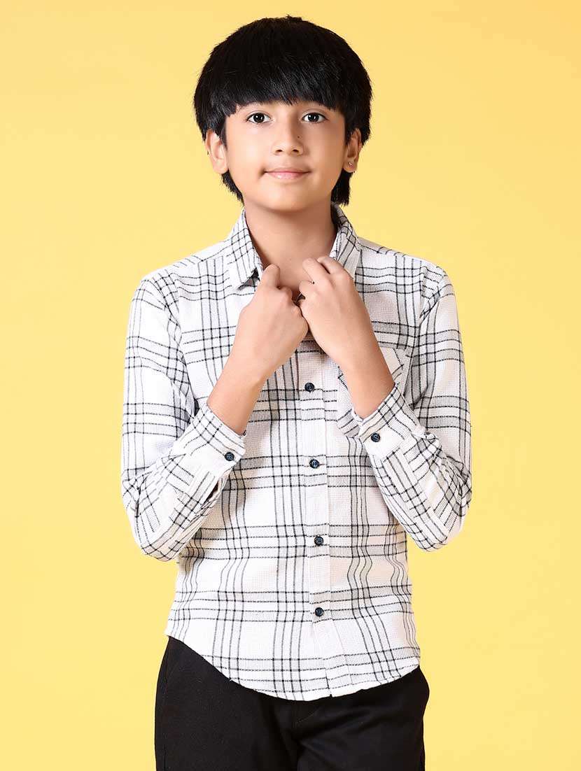 boys long sleeves checkered shirt