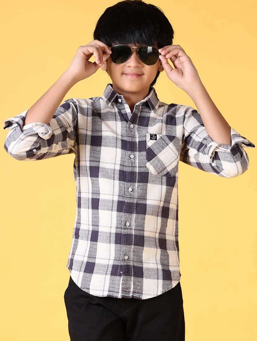 boys long sleeves checkered shirt - 21633394 -  Standard Image - 1