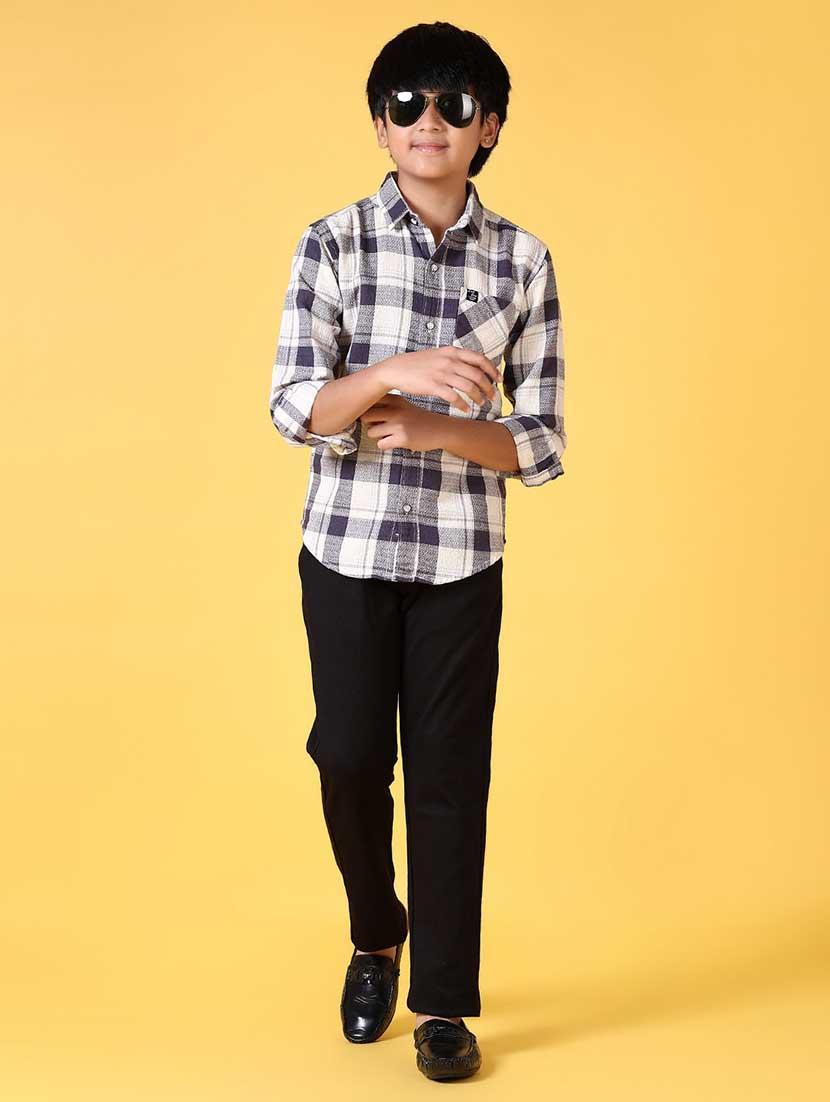 boys long sleeves checkered shirt - 21633395 - Standard Image - 4