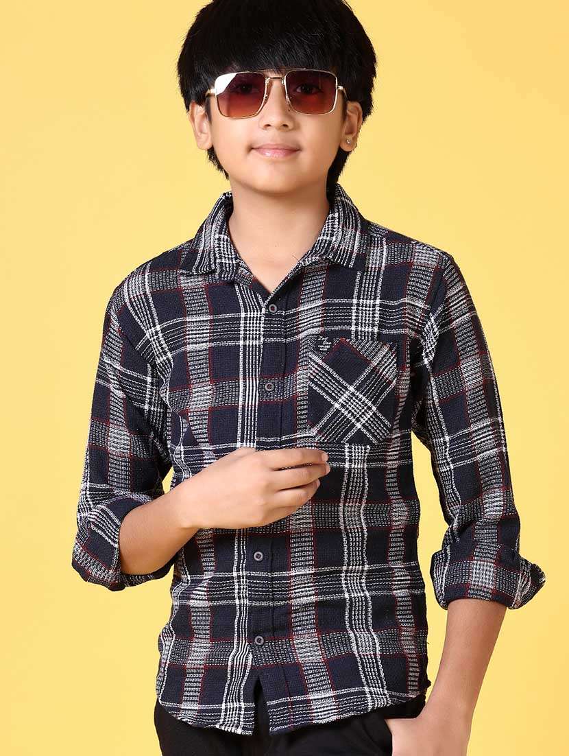 boys long sleeves checkered shirt - 21633397 -  Standard Image - 1