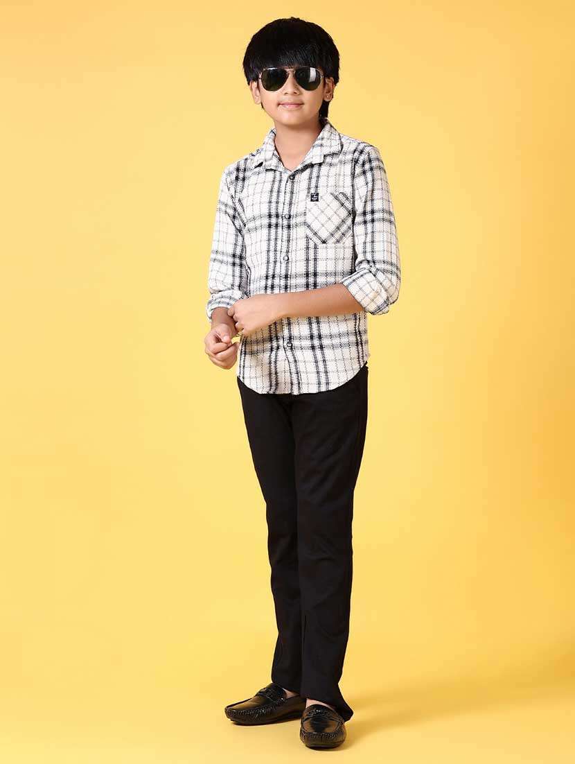 boys long sleeves checkered shirt - 21633400 -  Standard Image - 4