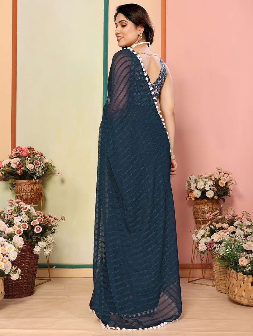 women self design plain saree with blouse - 21634129 -  Standard Image - 1