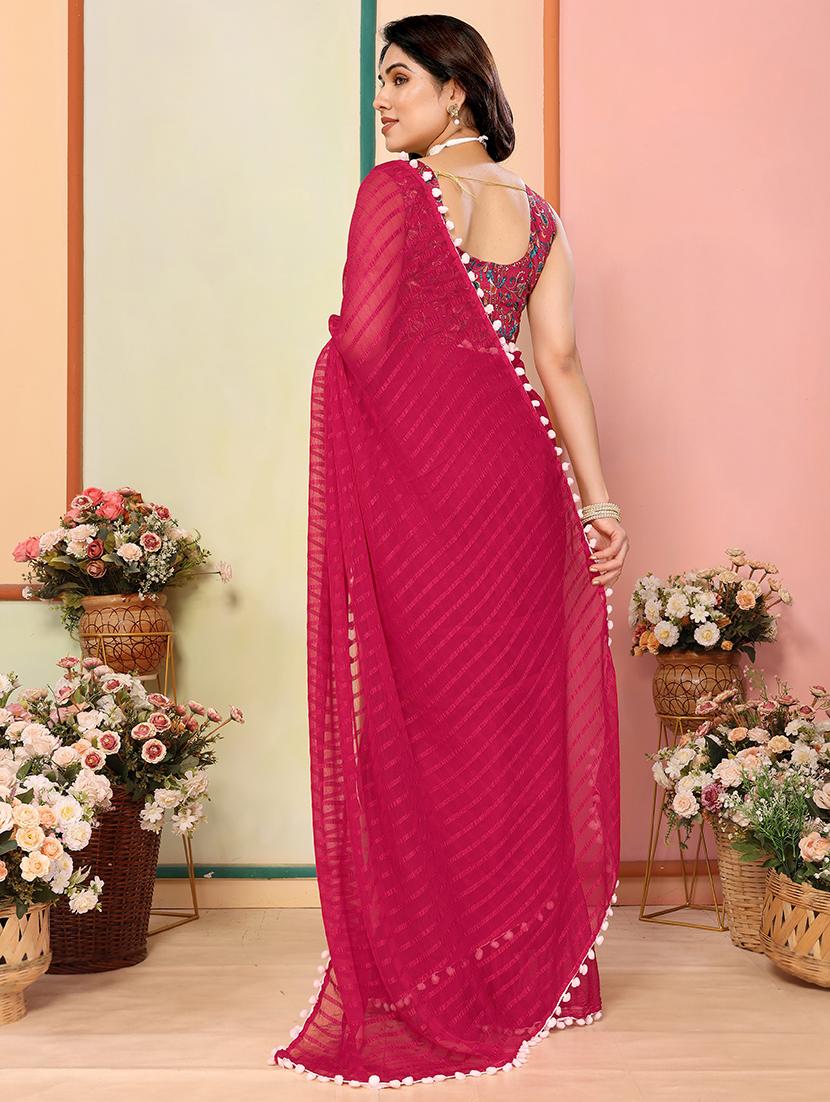 women self design plain saree with blouse - 21634130 -  Standard Image - 1