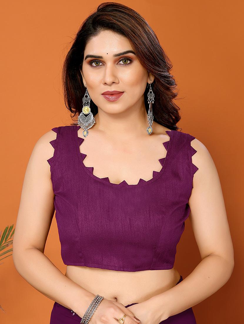 women solid with bordered mirror work saree with blouse - 21634149 -  Standard Image - 1